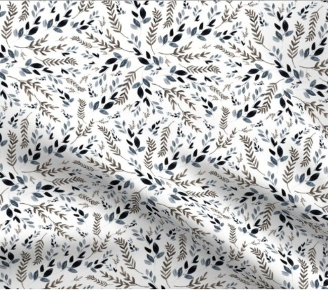 Doudou de dentition en coton organique - Feuillage bleu