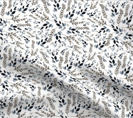 Doudou de dentition en coton organique - Feuillage bleu