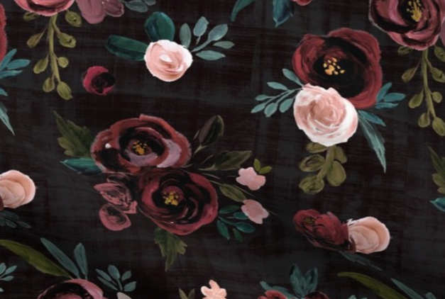 Doudou hochet - Fleur bourgogne