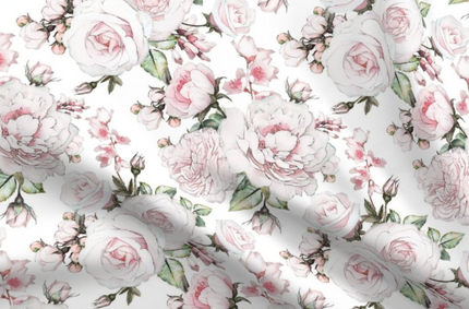 Couverture en minky format bassinette - Pivoine rose