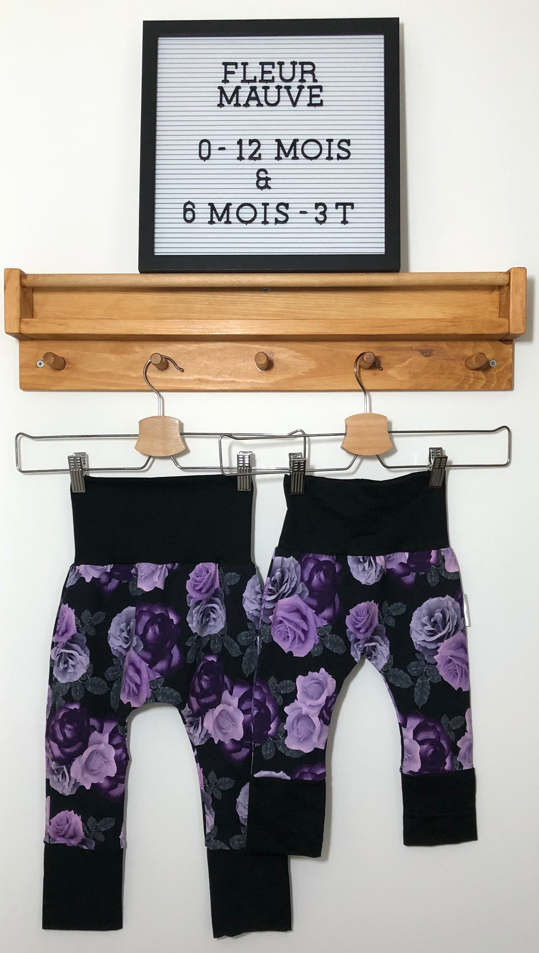 Pantalons évolutifs - Fleur mauve