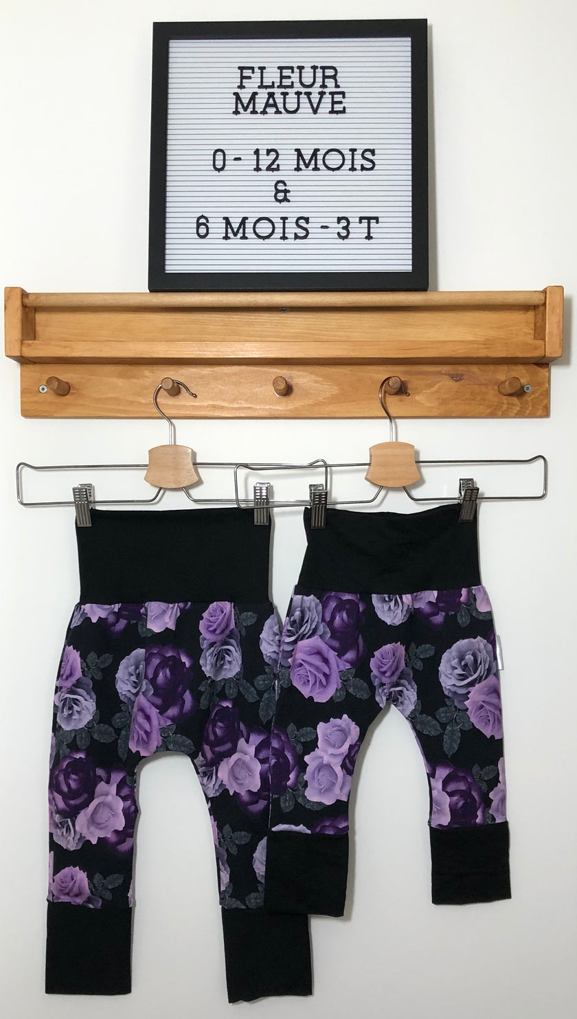 Pantalons évolutifs - Fleur mauve