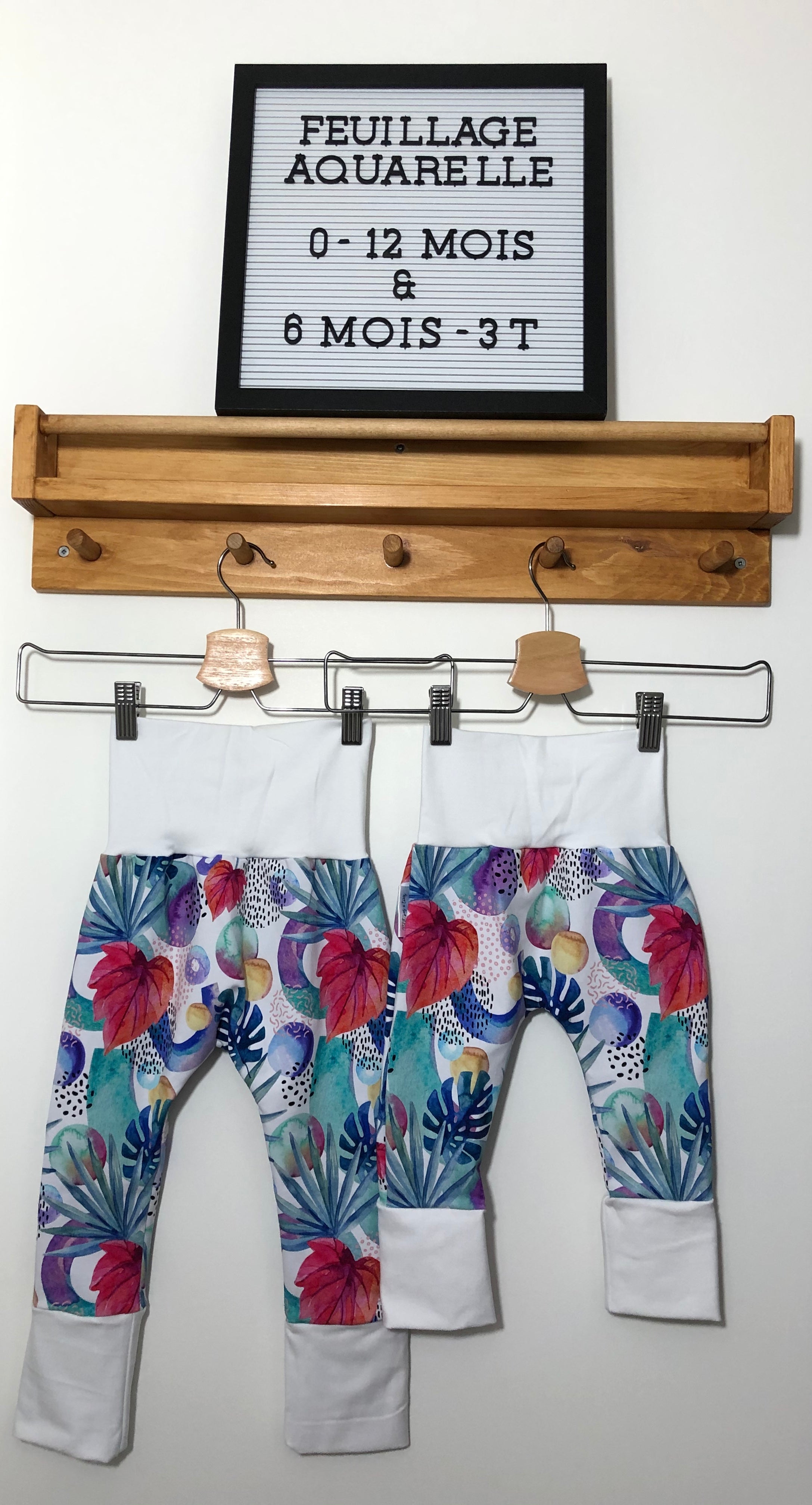 Pantalons évolutifs - Feuillage aquarelle