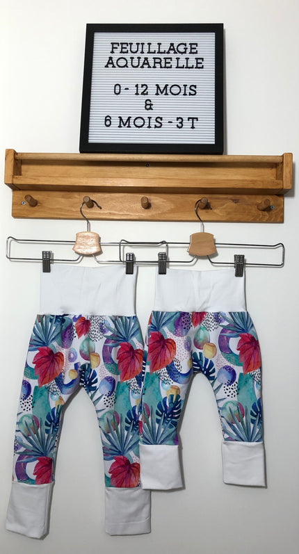 Pantalons évolutifs - Feuillage aquarelle