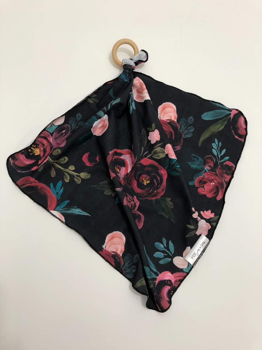 Doudou hochet - Fleur bourgogne
