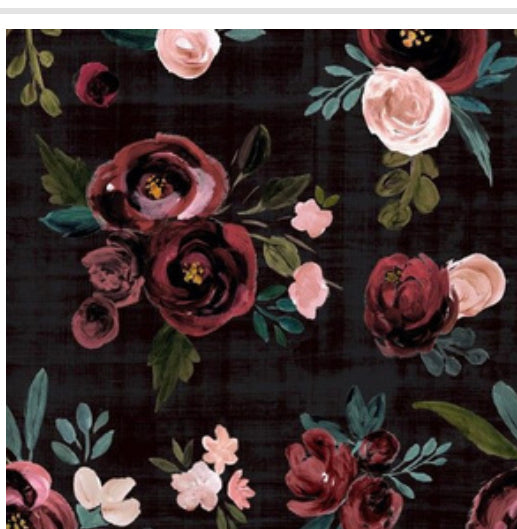 Doudou de dentition en coton organique - Fleurs bourgognes