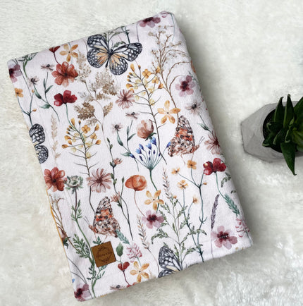 Couverture en minky - Fleurs d’automne