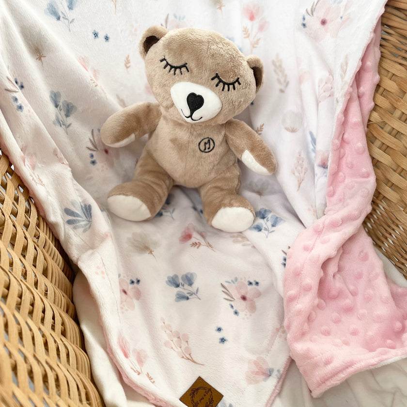 Couverture en minky - Floral boho pastel