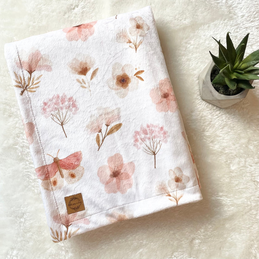 Couverture en minky - Floral blush