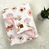 Couverture en minky/fourrure - Floral blush