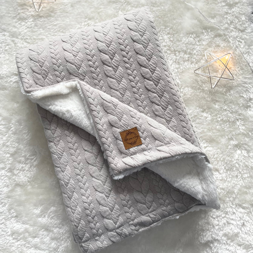 Couverture tricot - Taupe
