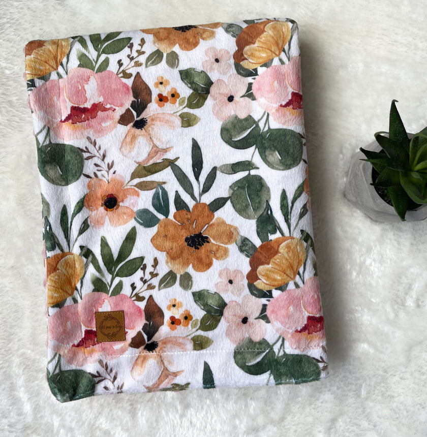 Couverture en minky - Floral vintage
