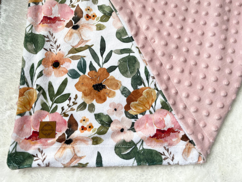 Couverture en minky - Floral vintage