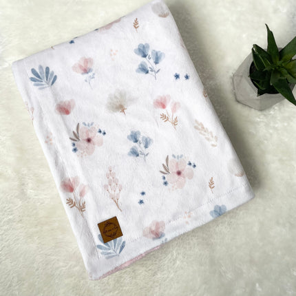 Couverture en minky - Floral boho pastel