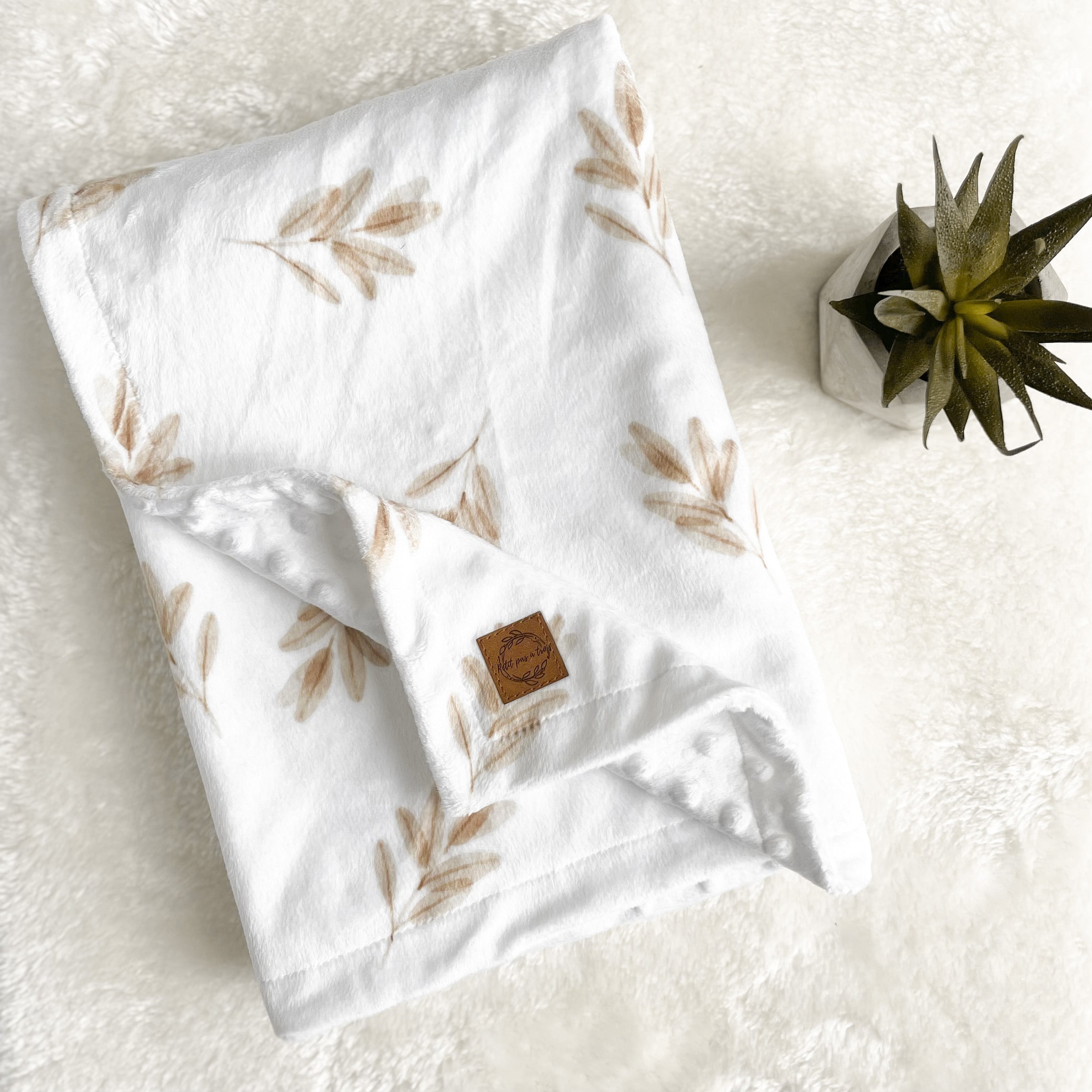 Couverture en minky - Feuilles de blés