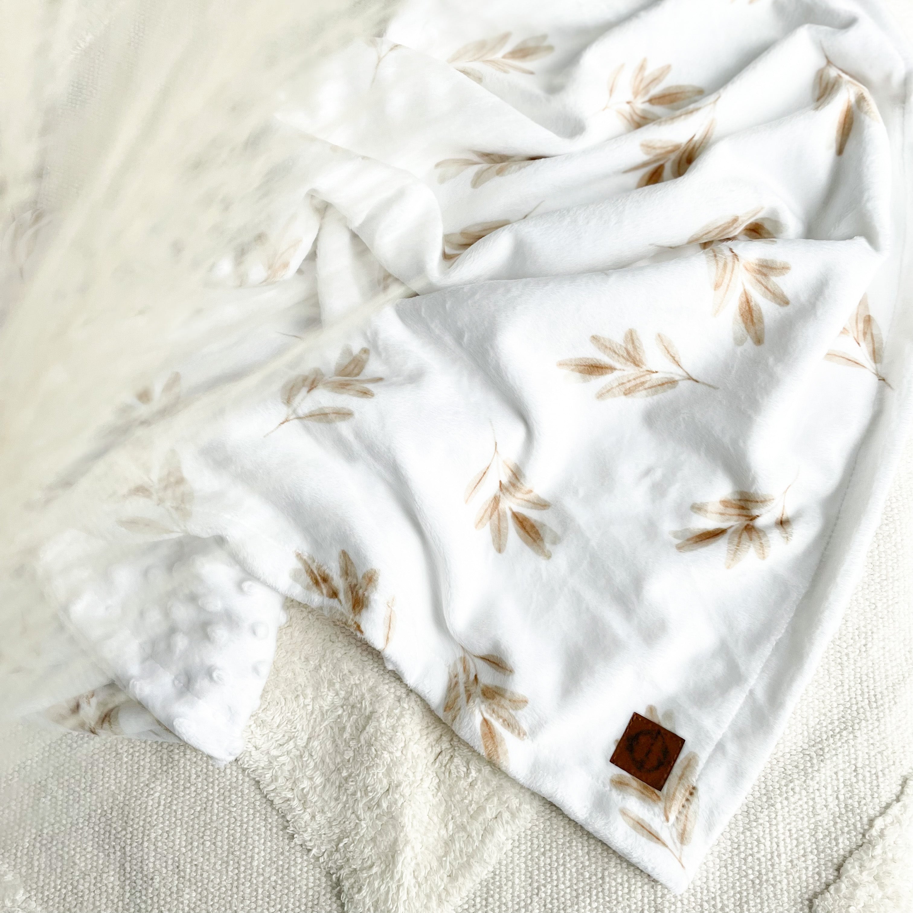 Couverture en minky - Feuilles de blés