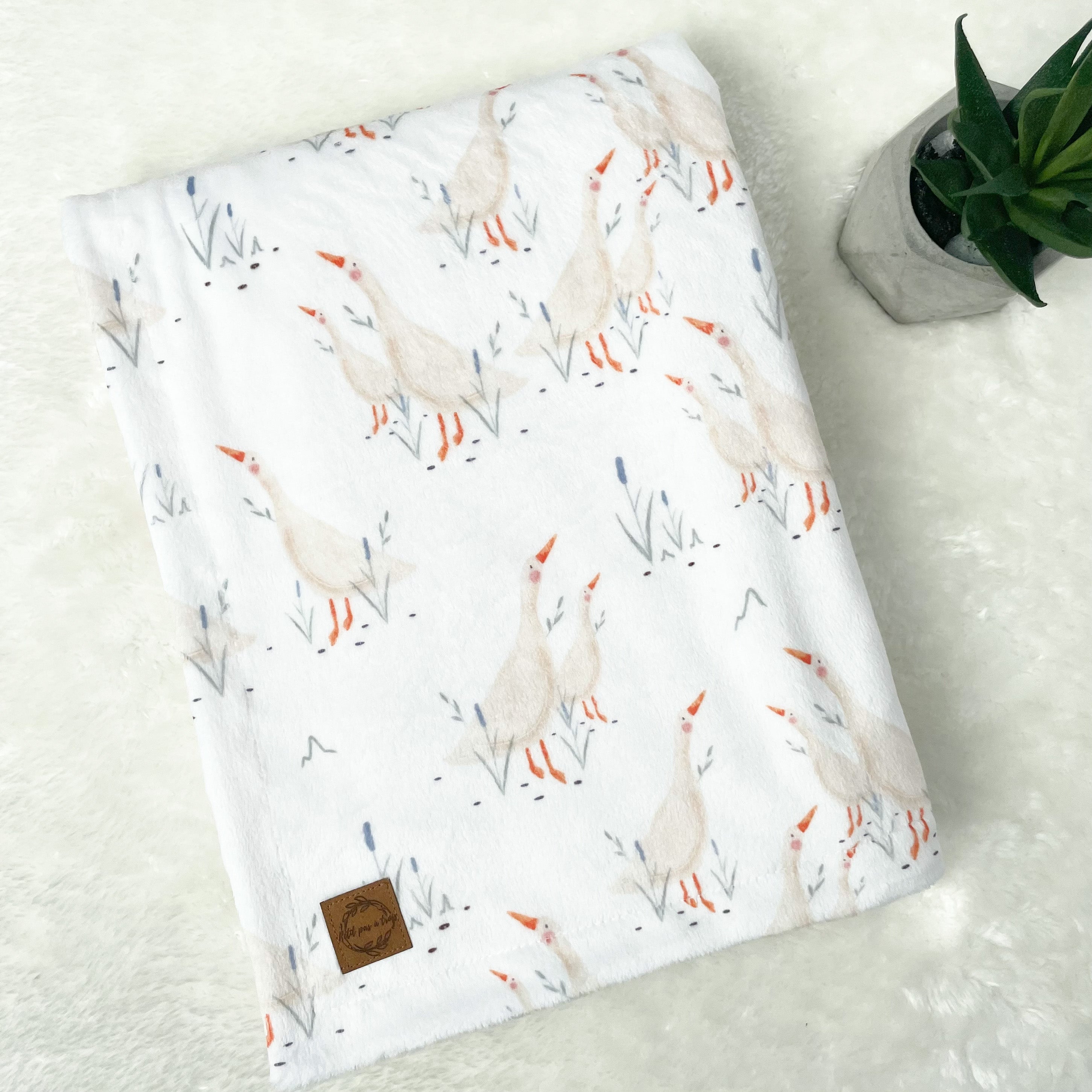 Couverture en minky - Petite oie