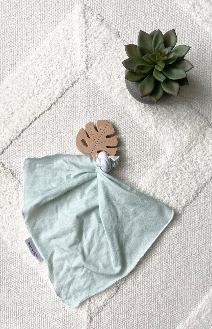 Doudou de dentition en coton organique - Menthe