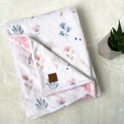 Couverture en minky - Floral boho pastel