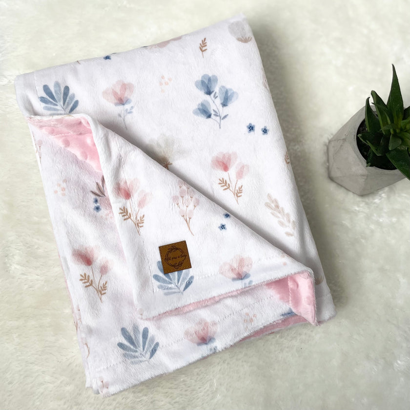 Couverture en minky - Floral boho pastel