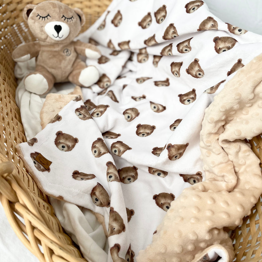 Couverture en minky - Teddy l’ourson