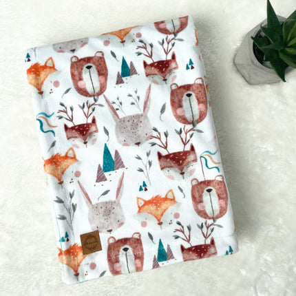 Couverture en minky - Amis de la forêt