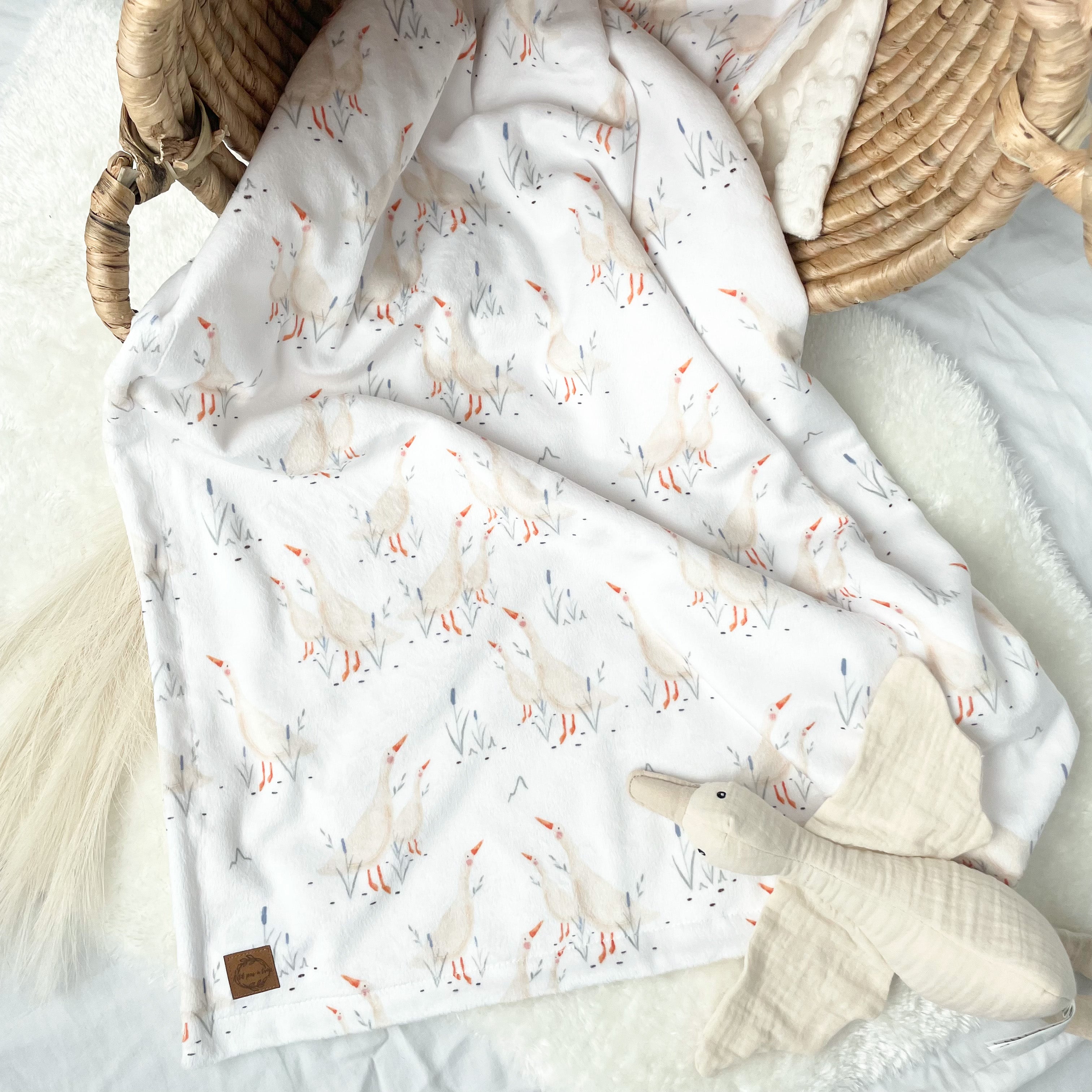 Couverture en minky - Petite oie