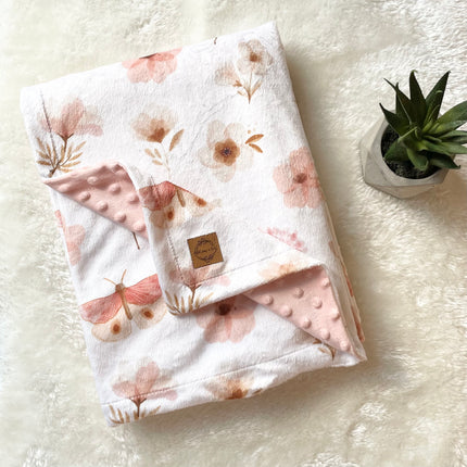 Couverture en minky - Floral blush