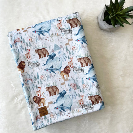 Couverture en minky - Au zoo