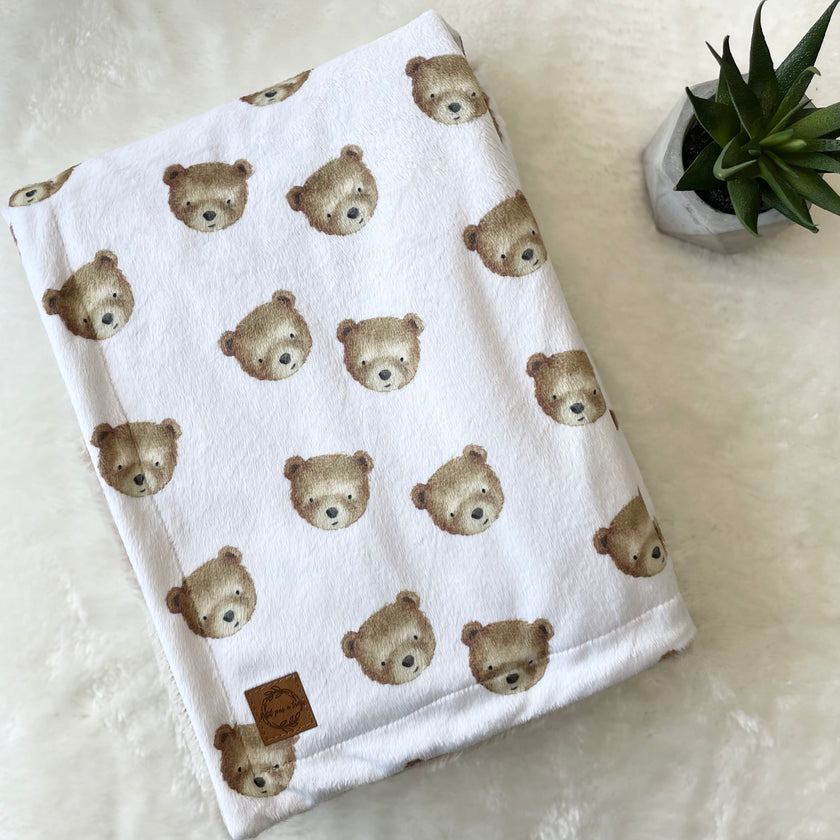 Couverture minky/fourrure - Teddy l’ourson