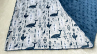 Couverture en minky - Baleine tribal