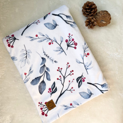 Couverture en minky - Feuilles de gui