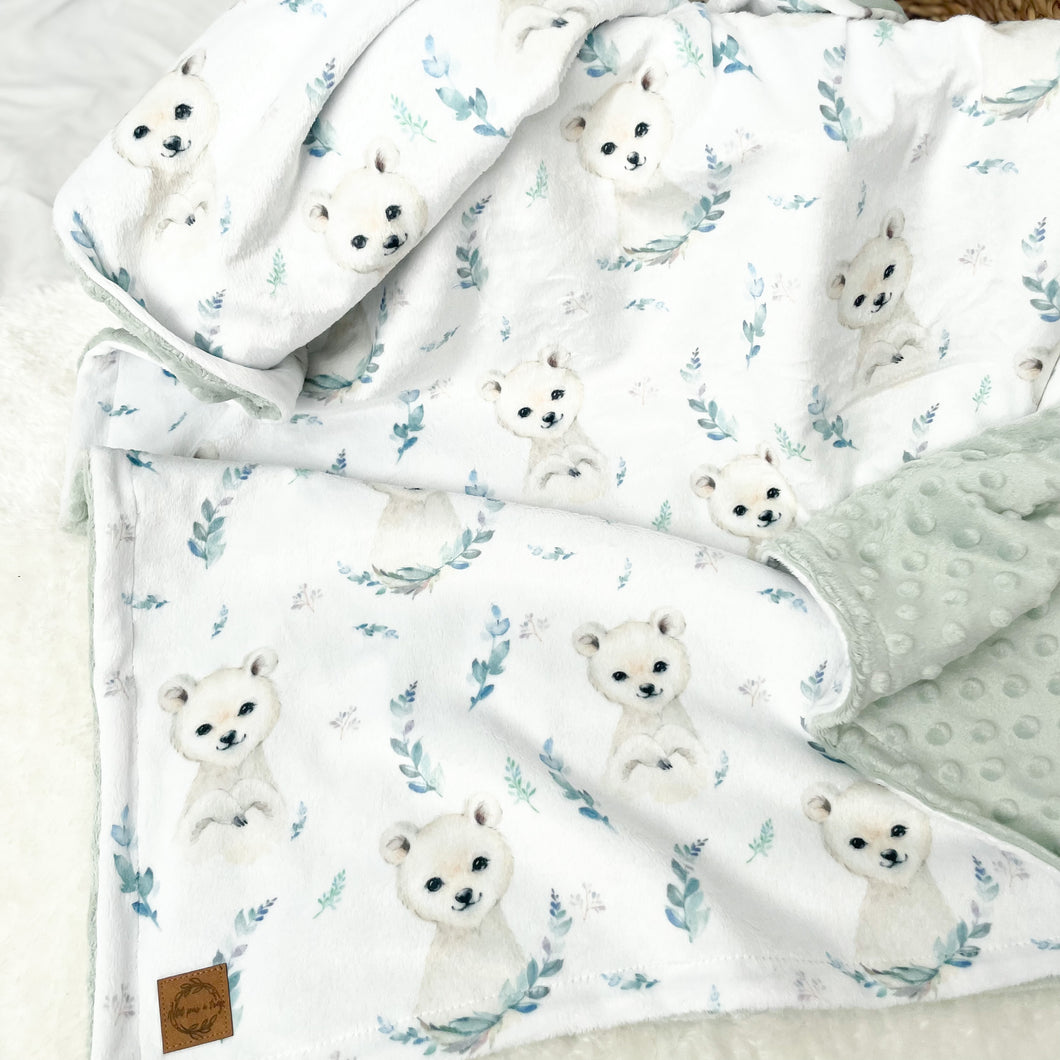 Couverture en minky - Ours polaire