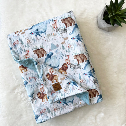 Couverture en minky - Au zoo