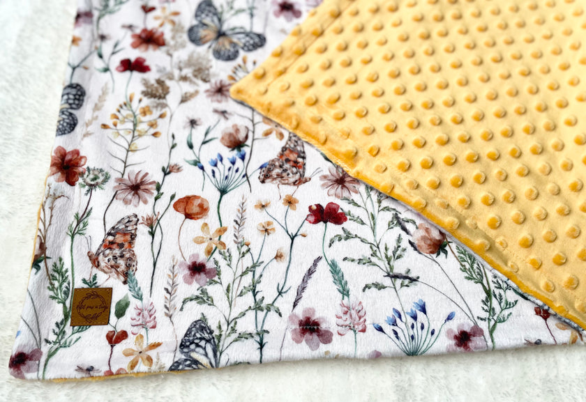 Couverture en minky - Fleurs d’automne