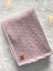 Couverture tricot - Vieux rose