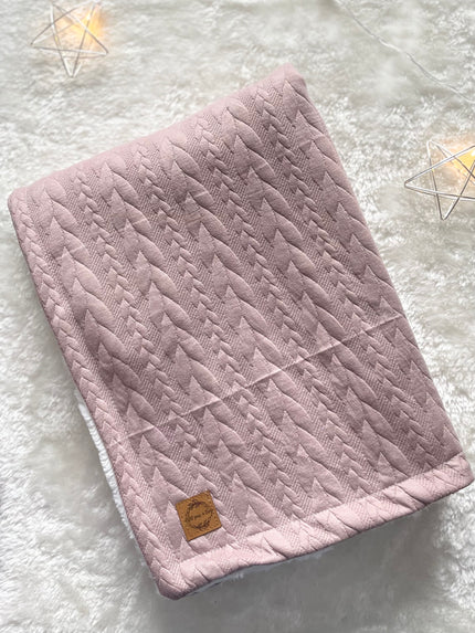 Couverture tricot - Vieux rose