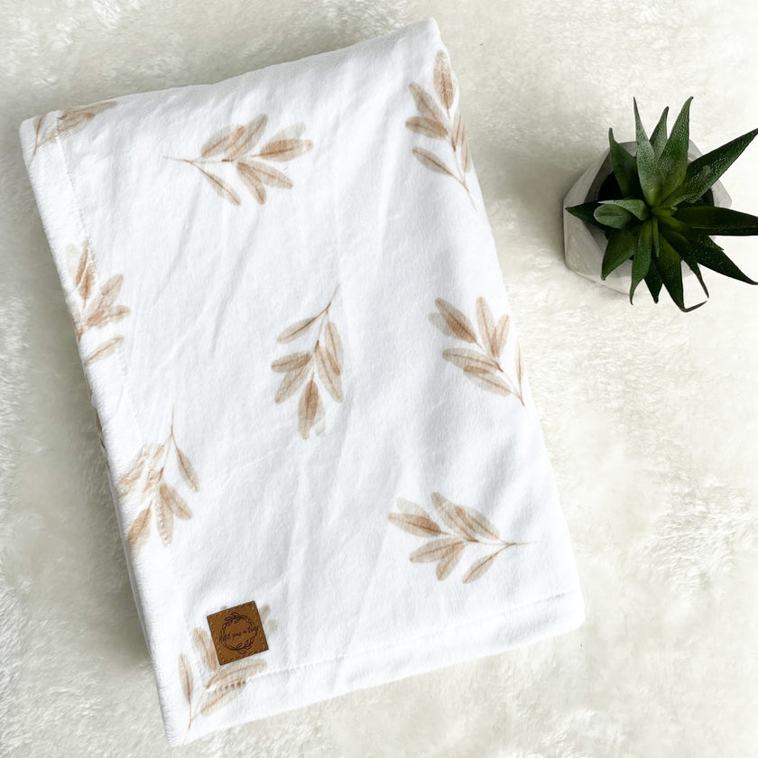 Couverture en minky - Feuilles de blés