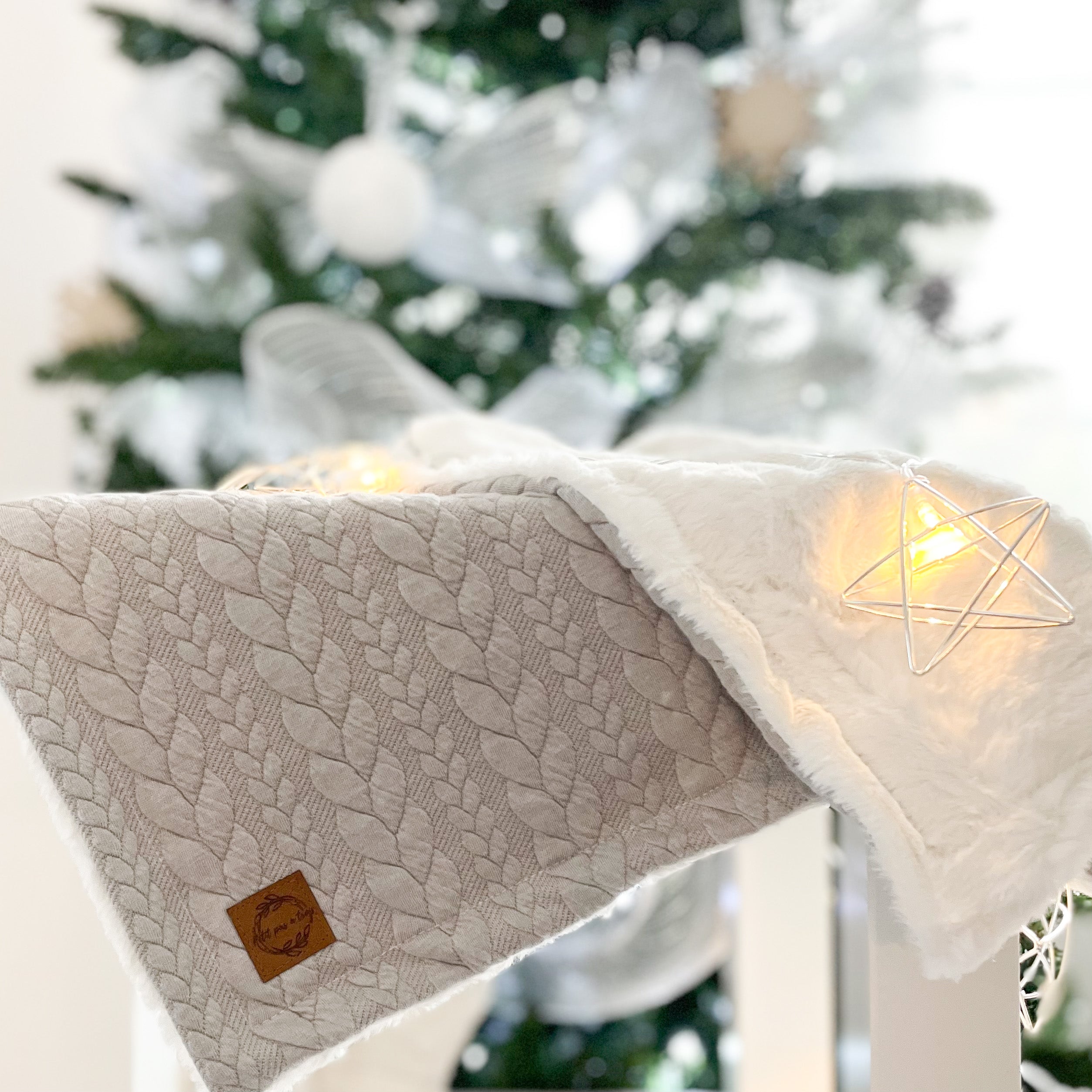 Couverture tricot - Taupe