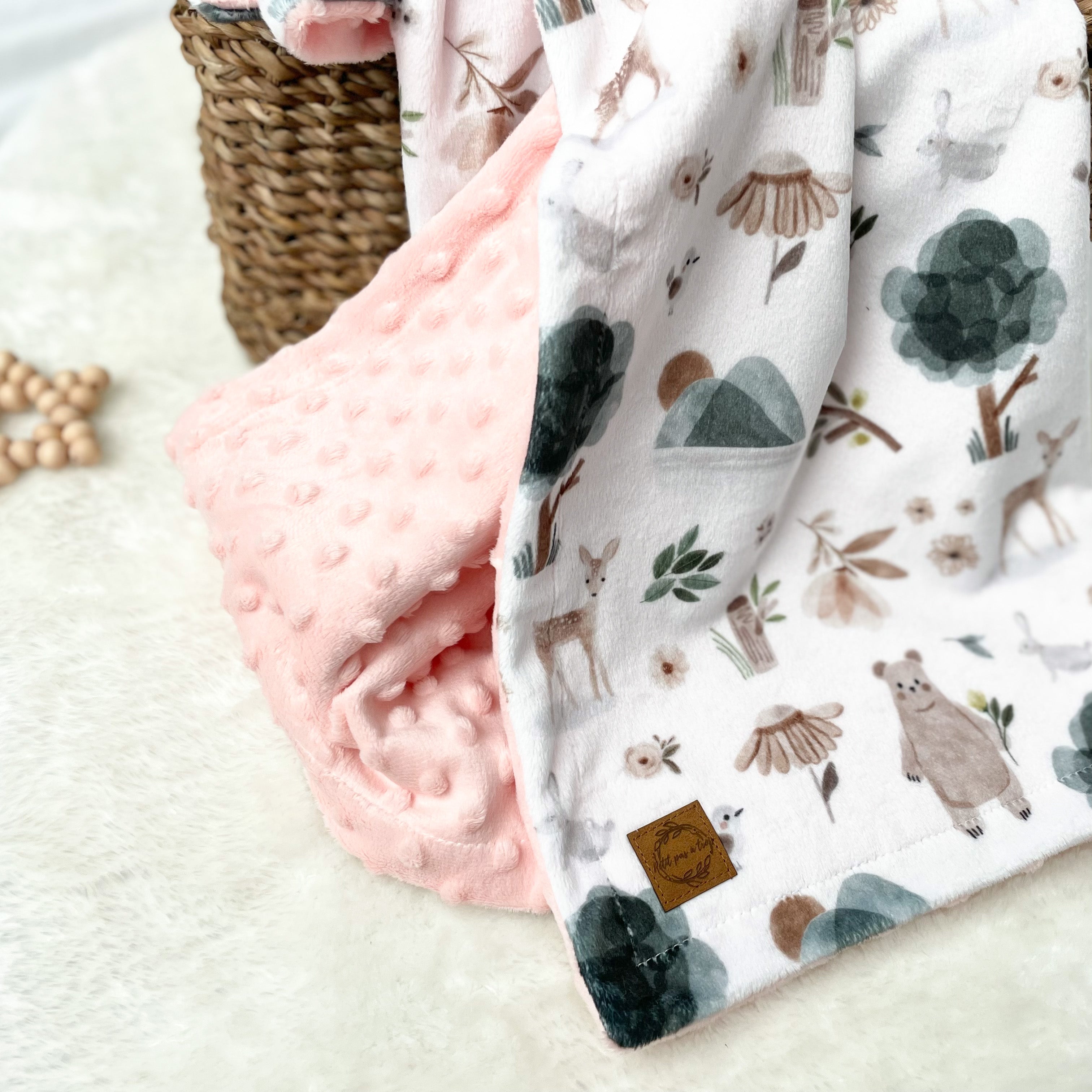 Couverture en minky - En forêt fleuris