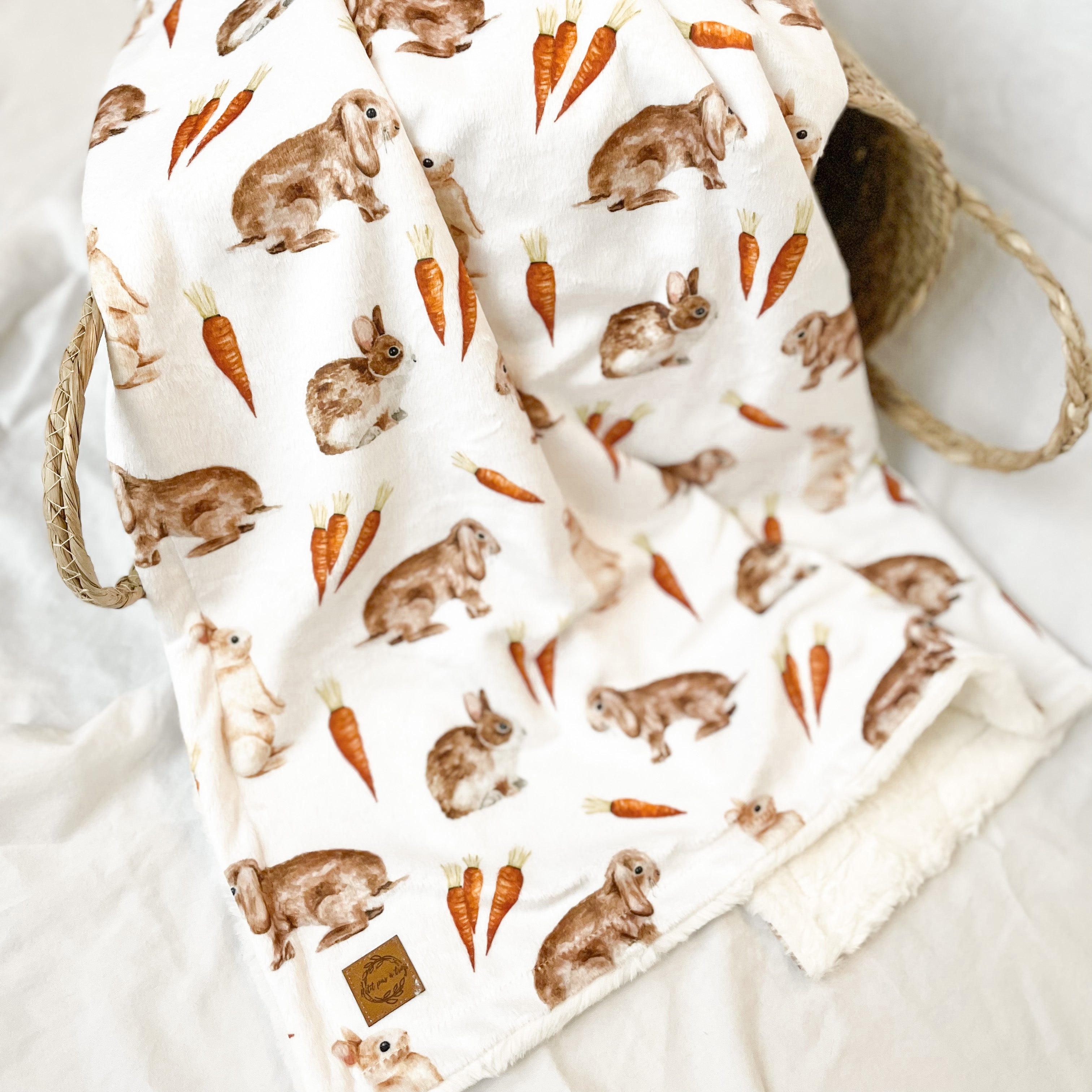 Couverture minky/fourrure - Petits lapins