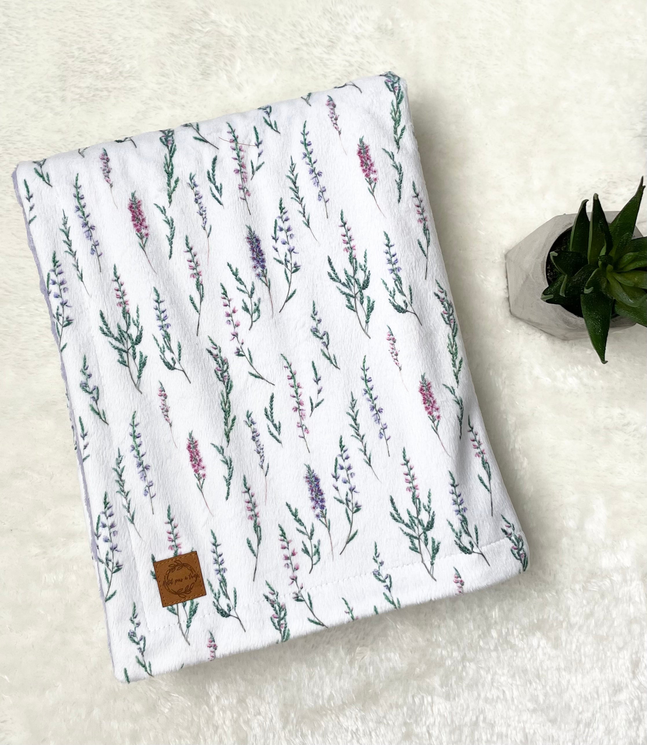Couverture en minky - Lilas